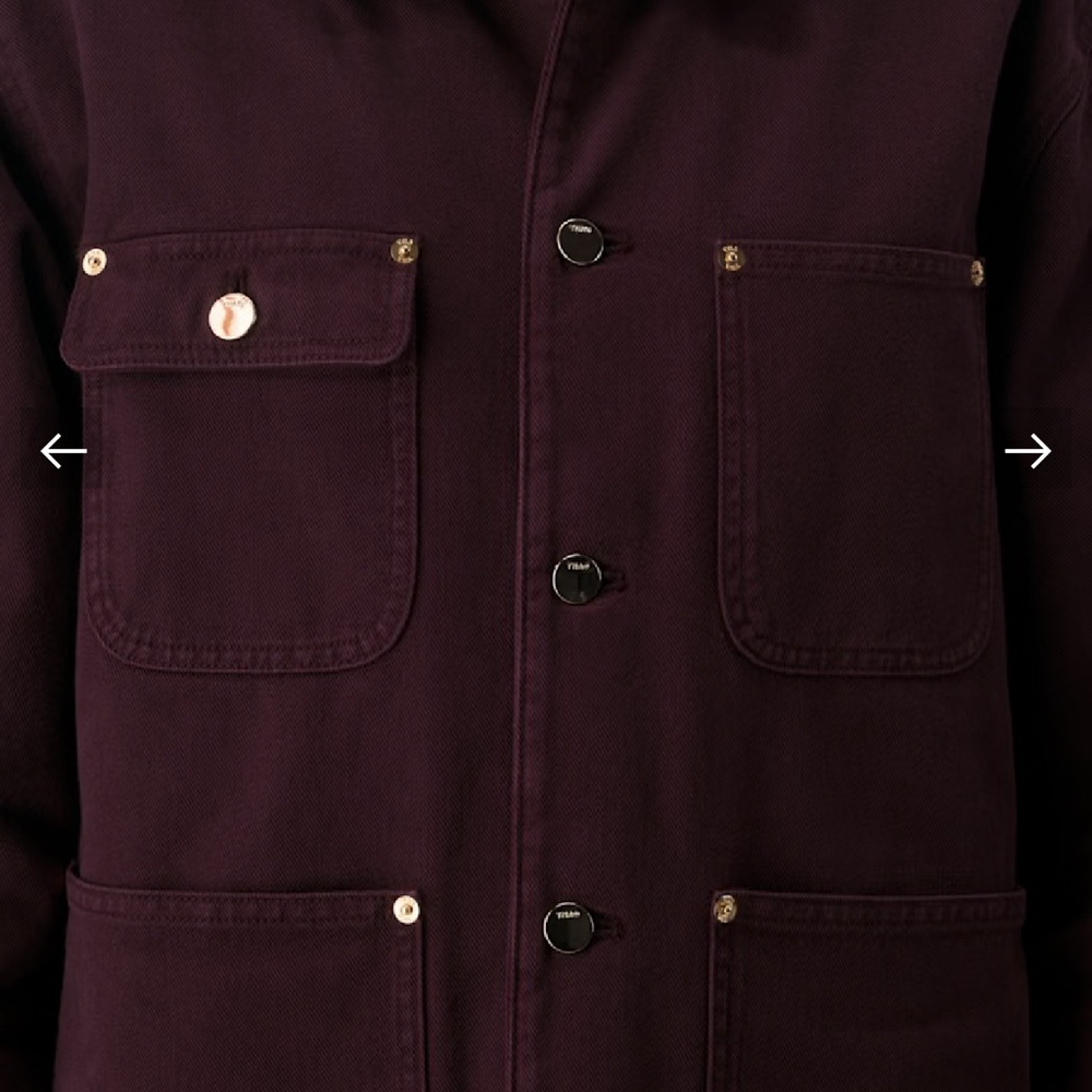 Aritzia Burgundy Utility Jacket with Black Collar Barnett - Picture 7 of 15